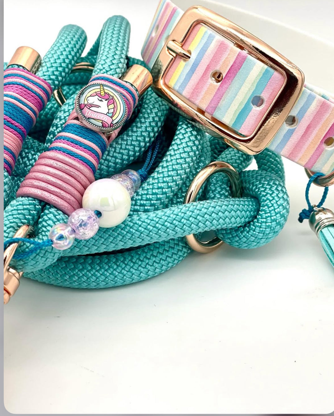 Halsband Biothane Regenbogen - passend zur Einhornleine