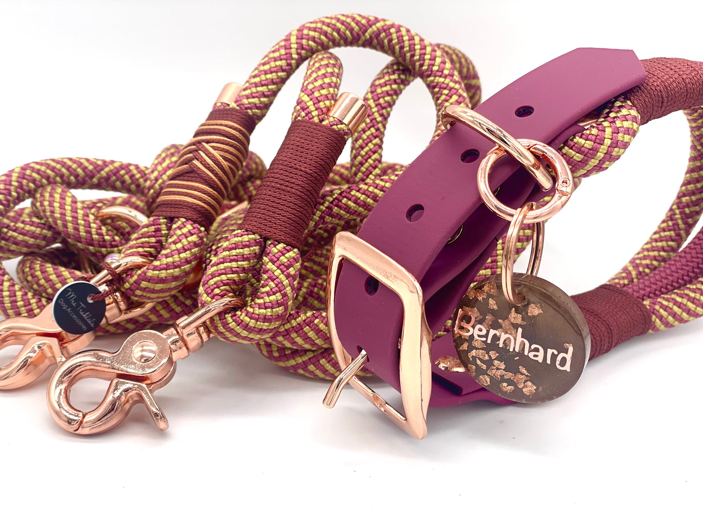 Set „Poesie“ – verstellbares Halsband & Handsfree-Leine