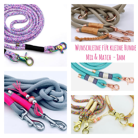 Mix & Match 8mm Leine für kleine Hunde oder Welpen