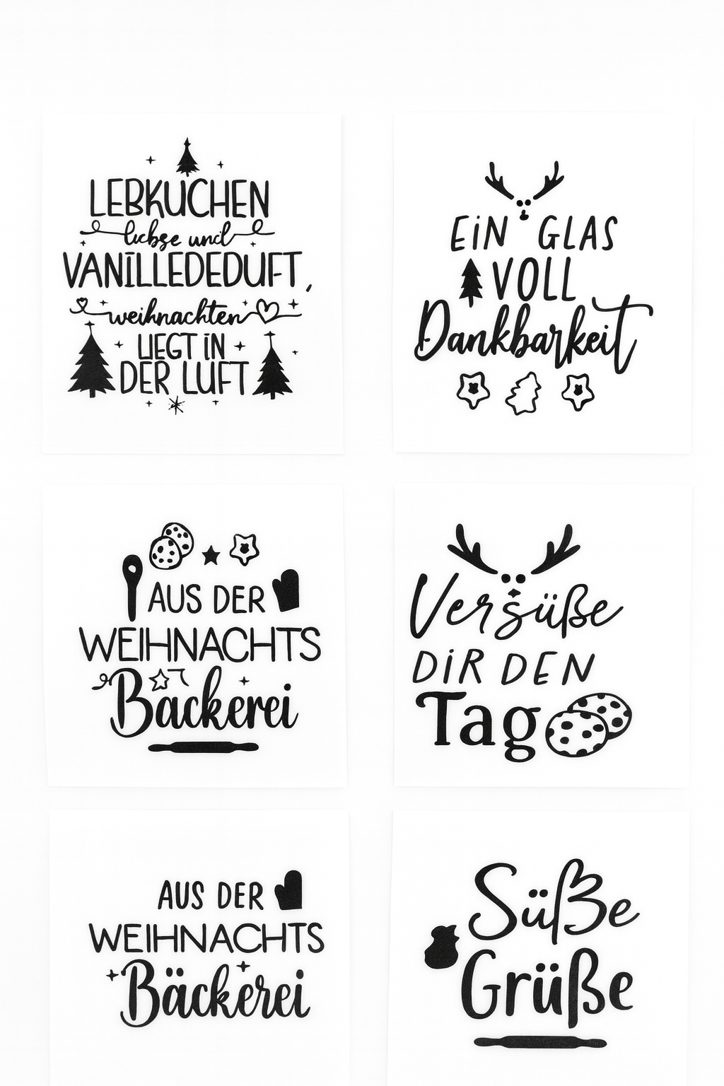 Weihnachtsglas – „Weihnachtskalorien zählen nicht“ & weitere Motive