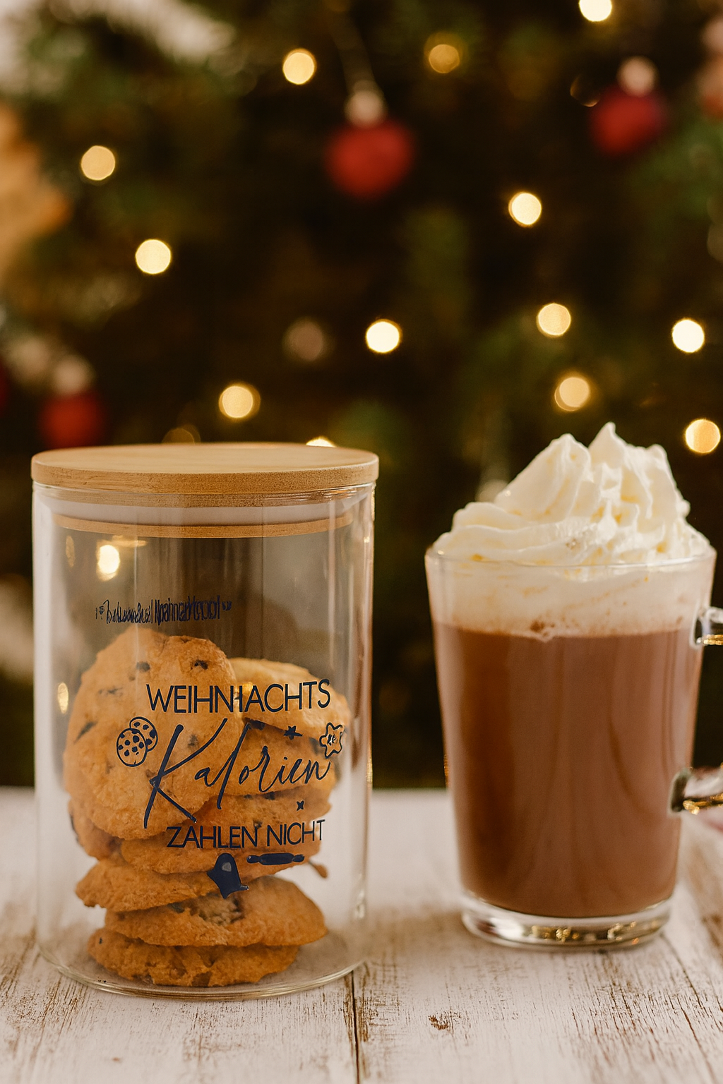Weihnachtsglas – „Weihnachtskalorien zählen nicht“ & weitere Motive