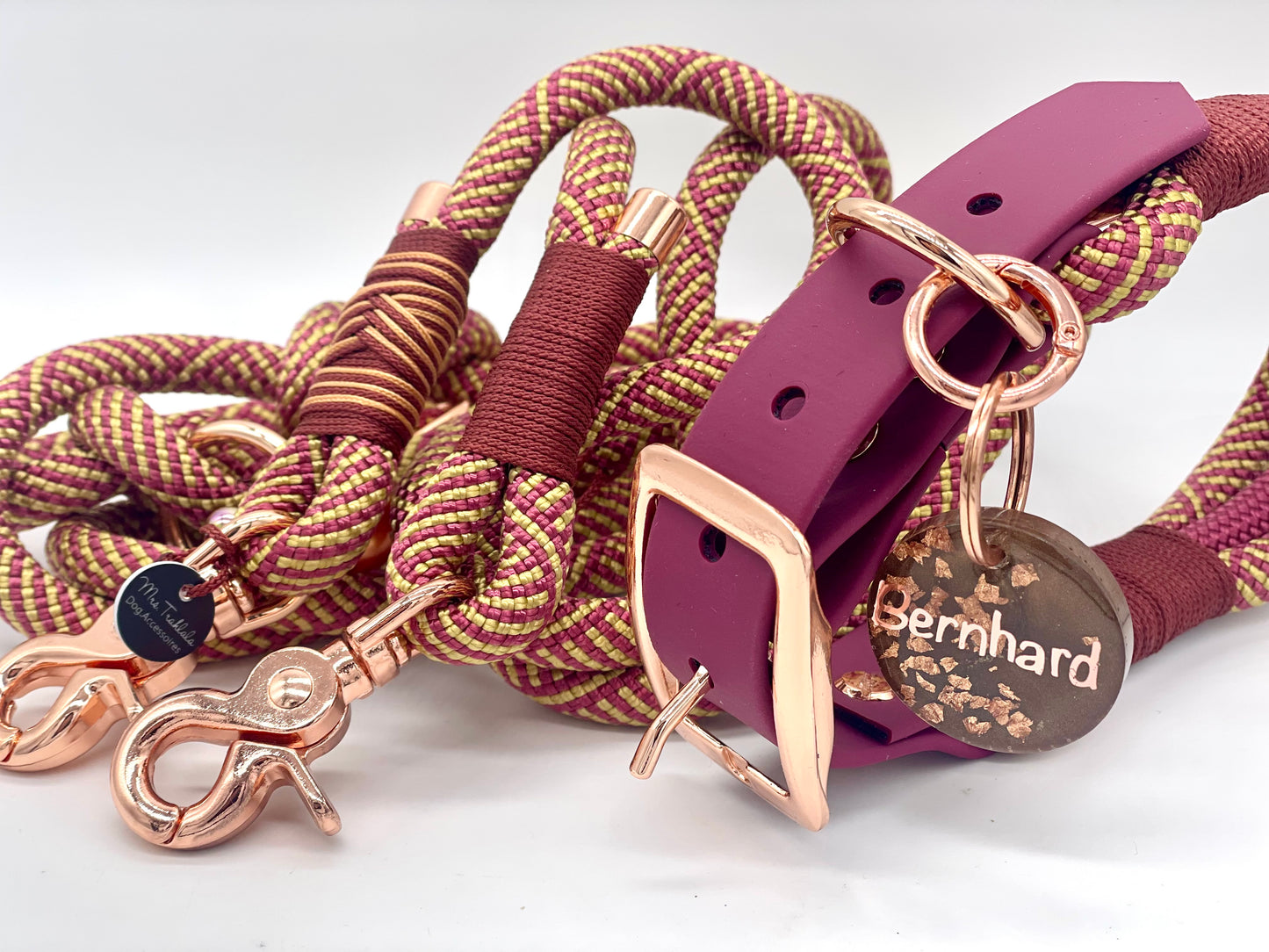 Set „Poesie“ – verstellbares Halsband & Handsfree-Leine