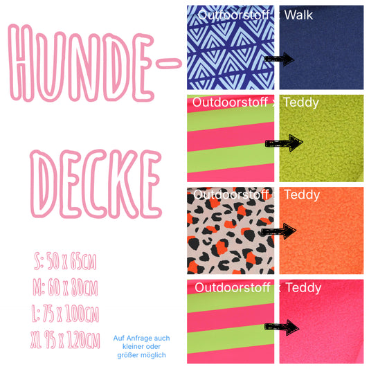 Hundedecke Outdoor & Teddy | wasserabweisend, kuschelig | handgemachte Hundedecke | Decke für Hund unterwegs
